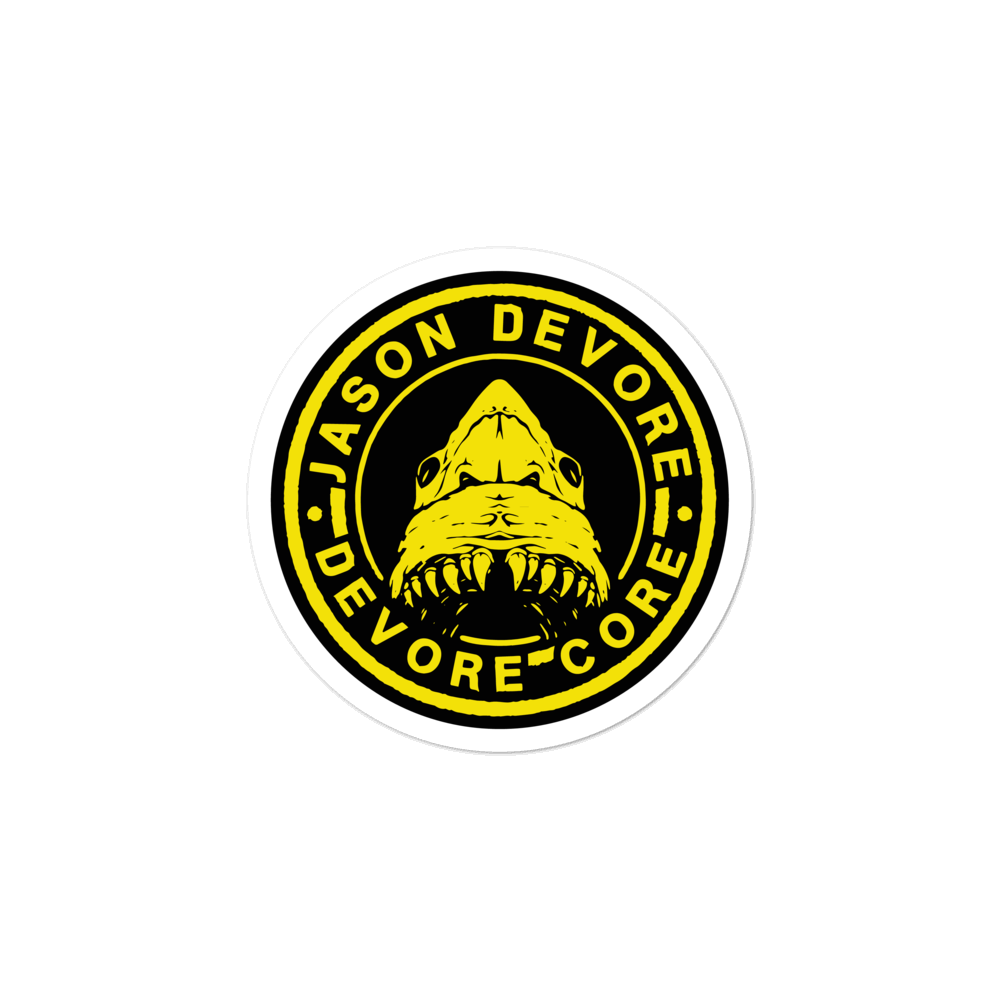 Jason DeVore - DeVore Core Yellow Shark Logo Bubble-free stickers