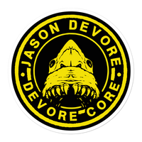 Jason DeVore - DeVore Core Yellow Shark Logo Bubble-free stickers