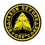 Jason DeVore - DeVore Core Yellow Shark Logo Bubble-free stickers