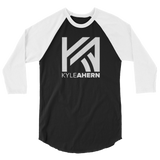 Kyle Ahern - White Large Logo 3/4 sleeve raglan shirt